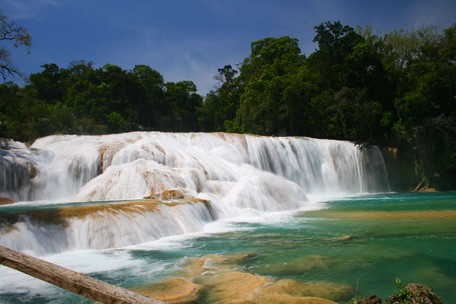 Nota sobre Las cascadas Agua Azul en Chiapas