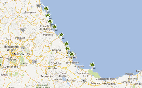 Nota sobre Mapa de playas en  Tamaulipas