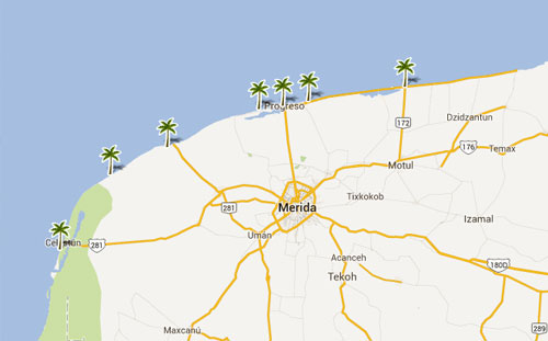 Nota sobre Mapa de playas en  Campeche