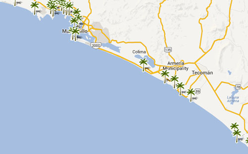 Nota sobre Mapa de playas en  Michoacan