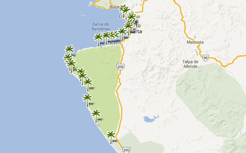 Nota sobre Mapa de playas en  Jalisco 