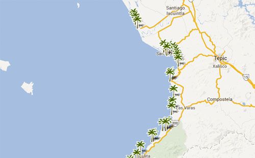 Nota sobre Mapa de playas en  Sinaloa