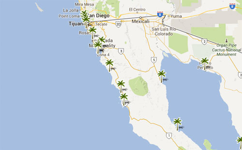 Nota sobre Mapa de playas en  Baja California