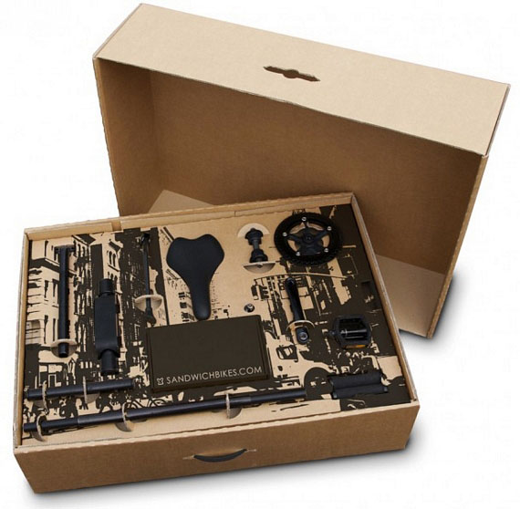 Sandwichbike Bicicleta de madera, se envía desarmada, y se ensambla en 45 minutos