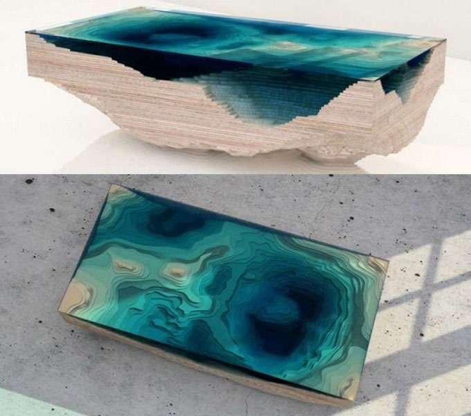 Un trozo de océano puesto sobre la mesa