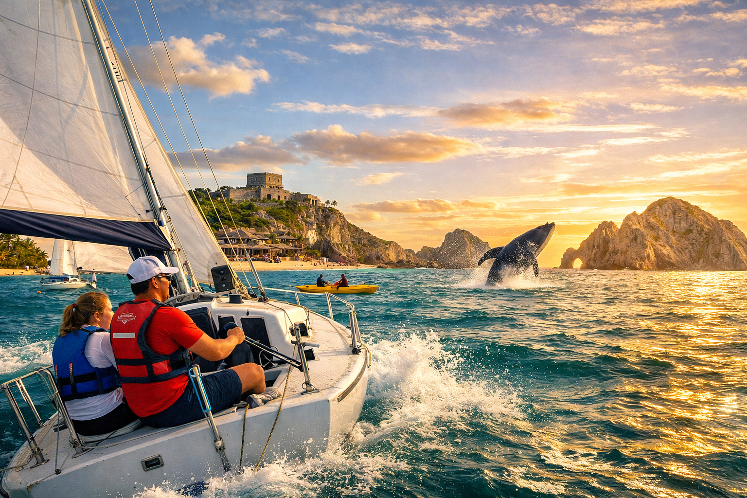 Practicando la navegación en las playas de México